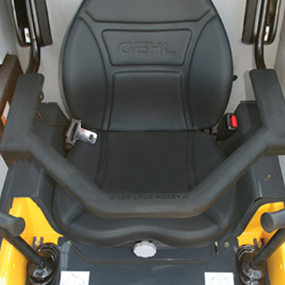 Picture showing the interior of a Gehl Skid Steer Loader