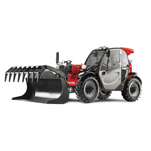 Picture showing the side view of a Manitou Tele-handler